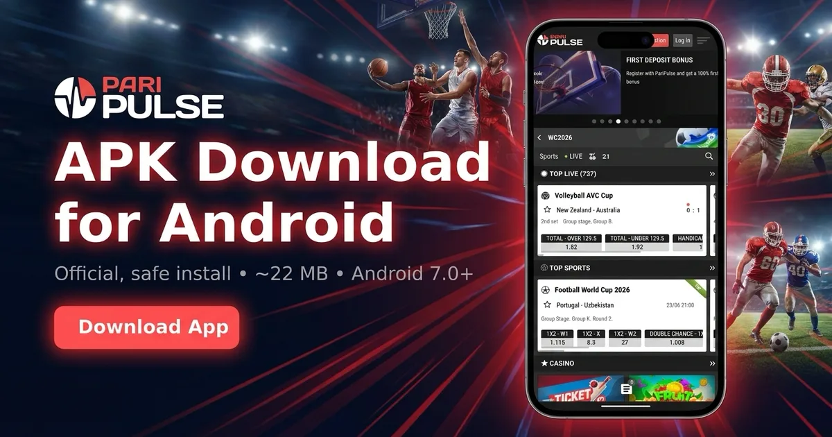 PariPulse app download for India on Android and iPhone, showing the official install button on the home screen